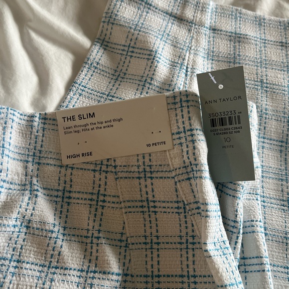 Ann Taylor Lana Plaid Slim Pant | Sz. 10P | NWT - Picture 2 of 5